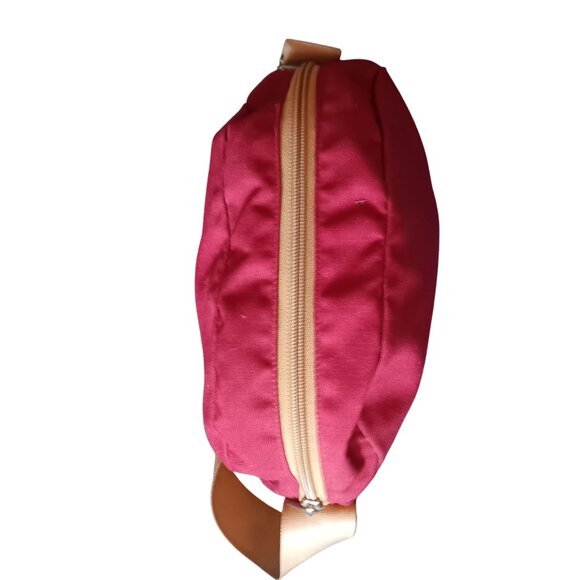 The North Face Vintage Tote Crossbody Bag Maroon Canvas Brown Labe USA Made 90s - Picture 4 of 5